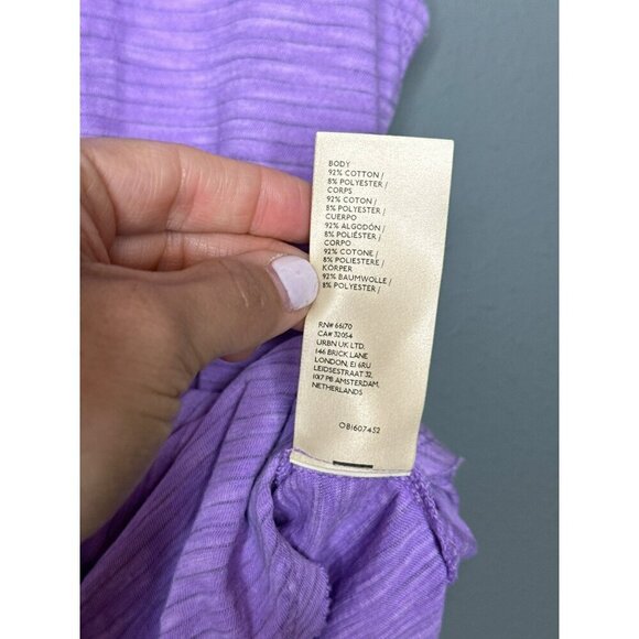 Pilcro Anthropologie Women's XS Purple Stipe Scrunch Tank Sleeveless - Picture 6 of 8